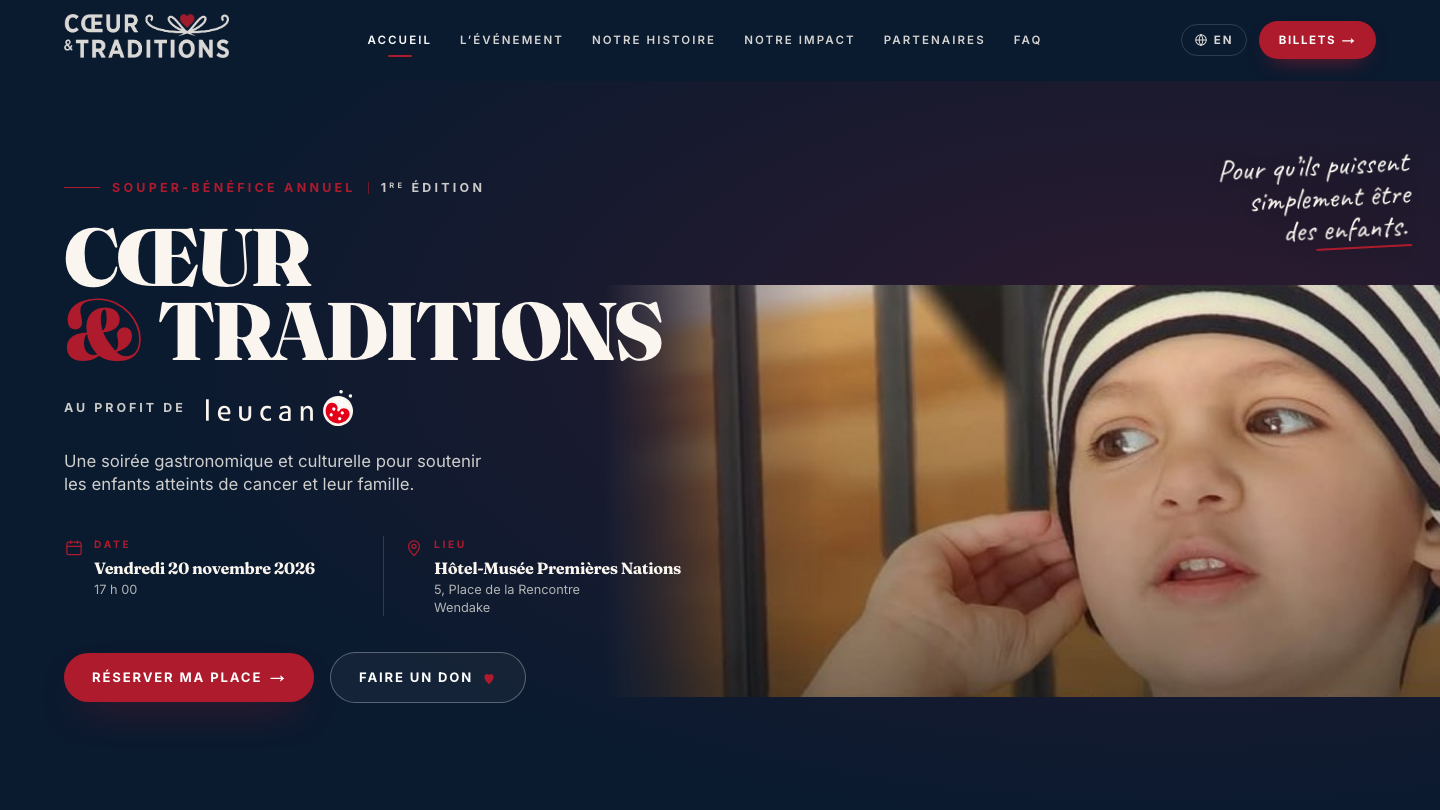 Capture d’écran du site coeurettraditions.ca