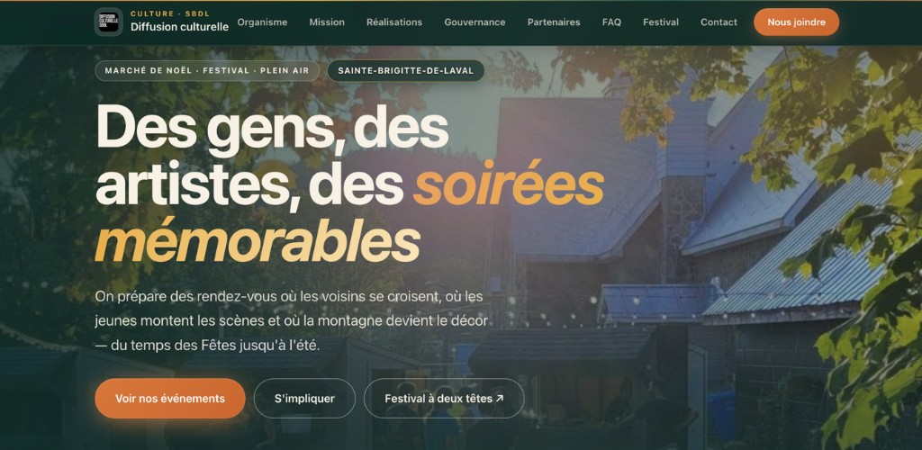 Capture d’écran du site Diffusion culturelle SBDL